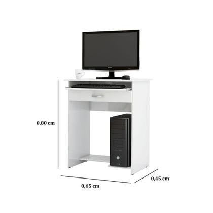 Imagem de Mesa de Computador Prática com Gaveta - Branco - Ej