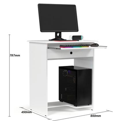 Imagem de Mesa de Computador Pratica Com Gaveta Branco