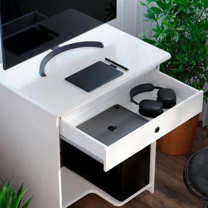 Imagem de Mesa de Computador Pratica Com Gaveta Branco