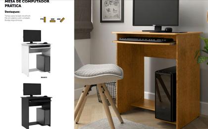 Imagem de Mesa de Computador Pratica cor Preto - Comprar Moveis em Casa