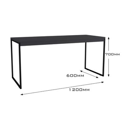 Imagem de Mesa de Computador Preto Escrivaninha Industrial Pé De Ferro Diretor 120cm