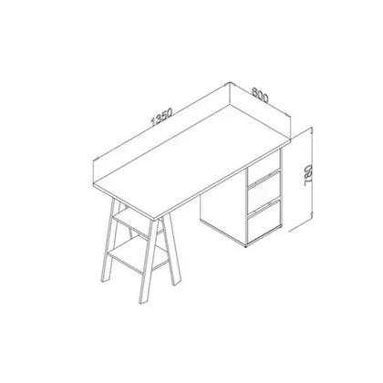 Imagem de Mesa de Computador Solteiro MB 1035 c/ 3 Gavetas Branco - Movelbento