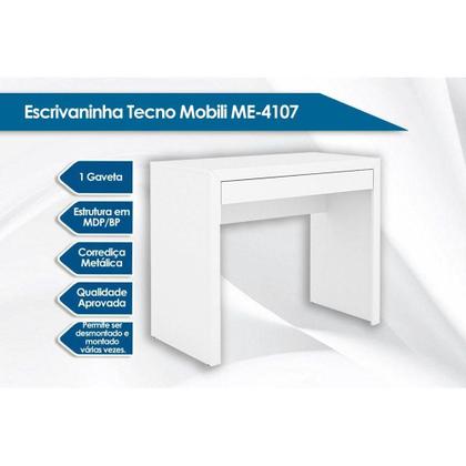 Imagem de Mesa de Computador Solteiro ME4107 c/ 1 Gaveta Branco - Tecno Mobili