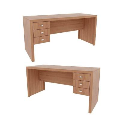 Imagem de Mesa de Computador Solteiro ME4113 c/ 3 Gavetas Nogal - Tecno Mobili