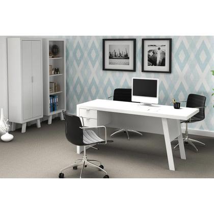 Imagem de Mesa de Computador Solteiro ME4122 c/ 2 Gavetas Nogal/FendiOff - Tecno Mobili