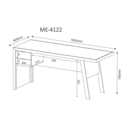 Imagem de Mesa de Computador Solteiro ME4122 c/ 2 Gavetas Nogal/FendiOff - Tecno Mobili