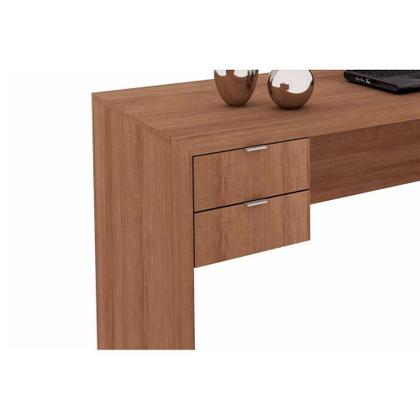Imagem de Mesa de Computador Solteiro ME4122 c/ 2 Gavetas Nogal/FendiOff - Tecno Mobili