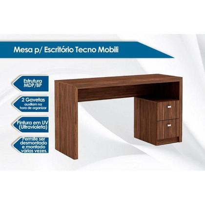 Imagem de Mesa de Computador Solteiro ME4130 c/ 2 Gavetas Branco - Tecno Mobili