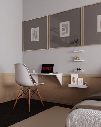 Imagem de Mesa de computador Status Escrivaninha Estudos Gamer Branca - Compacta - Prática - Suspensa - Apartamento - Studio 