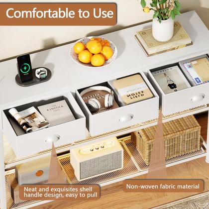 Imagem de Mesa de console Furologee com 3 gavetas 98cm com luzes brancas