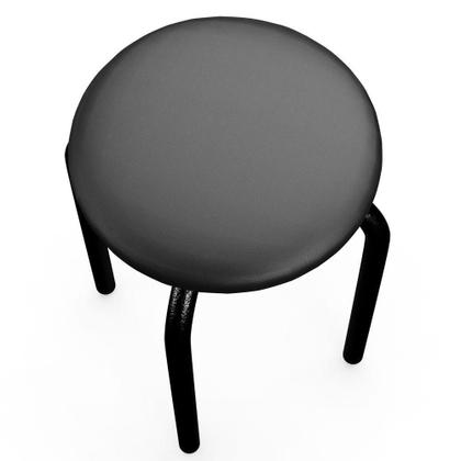Imagem de Mesa De Cozinha Bistrô Porto Branco 90cm Com 2 Banquetas Industriais Maviê Preto - Mpozenato