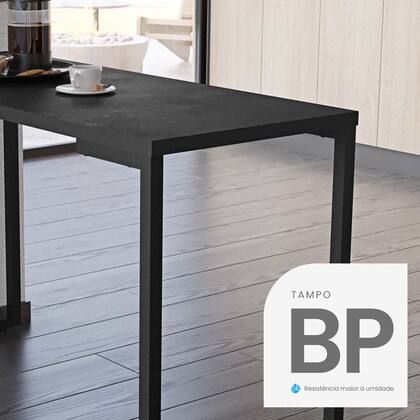 Imagem de Mesa de Cozinha Bistrô Porto Preto 120cm com 4 Banquetas Industriais Maviê Preto - Mpozenato