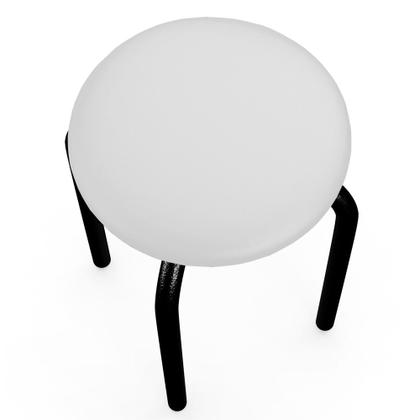 Imagem de Mesa de Cozinha Bistrô Porto Preto 90cm com 2 Banquetas Industriais Maviê Branco/Preto - Mpozenato