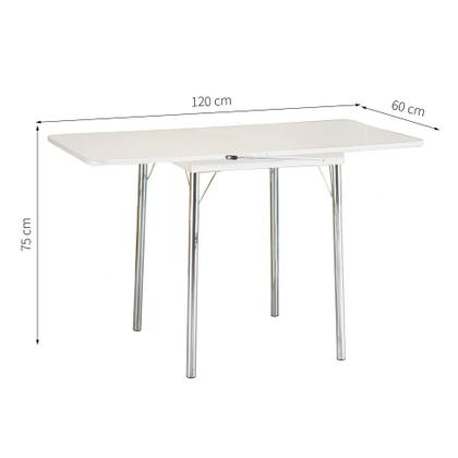 Imagem de Mesa de Cozinha Dobrável Retangular Nádia Cromada 120 cm