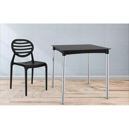 Mesa de Cozinha Quadrada Atto Pés em Alumínio Preta - I''m In Home' Imagem de Mesa de Cozinha Quadrada Atto Pés em Alumínio Preta