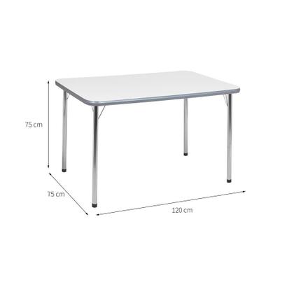 Imagem de Mesa de Cozinha Retangular Carla Cromada e Branca 120 cm