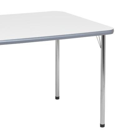 Imagem de Mesa de Cozinha Retangular Carla Cromada e Branca 120 cm