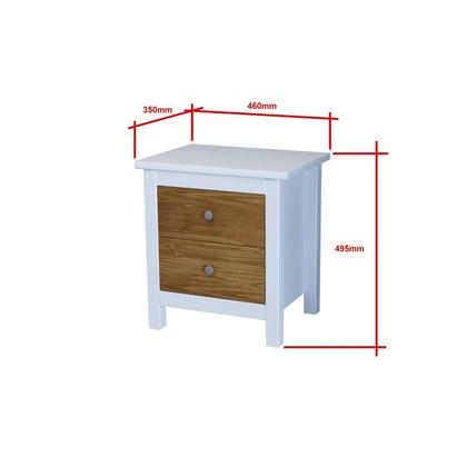 Imagem de Mesa de de Cabeceira 2 Gavetas em Madeira Maciça Amélia