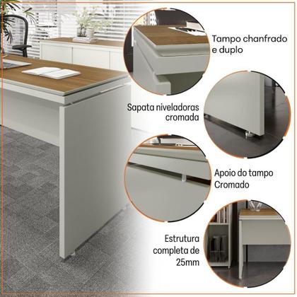 Imagem de Mesa de Escritório 160cm com Tampo Duplo Oslo