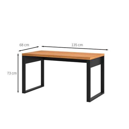Mesa de Escritório Anah Freijó e Preta - Pradel Imagem de Mesa de Escritório Anah Freijó e Preta