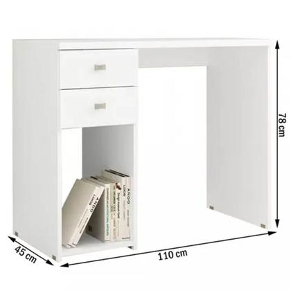 Imagem de Mesa de Escritório com Duas Gavetas para Computador Lilies Móveis
