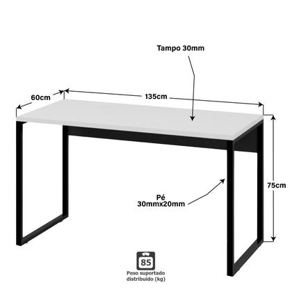 Imagem de Mesa De Escritório Computador Industrial 1,35m Netmobil