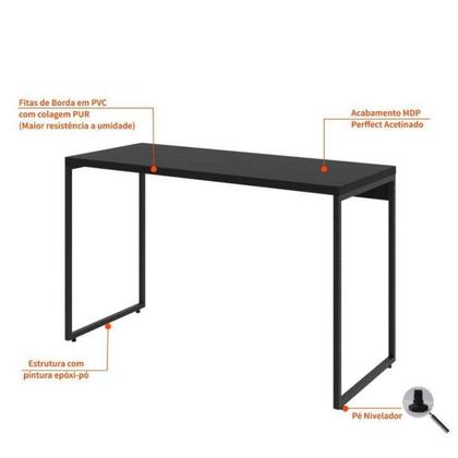 Mesa de Escritório Drake Preta 120 cm - Mobly Imagem de Mesa de Escritório Drake Preta 120 cm