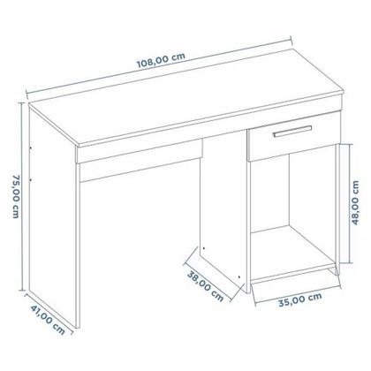 Imagem de Mesa de Escritorio e Notebook Freijó