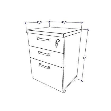 Imagem de Mesa de Escritório em L Linha Industrial Com Gaveteiro F5