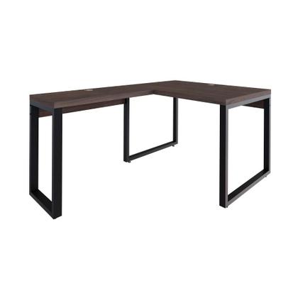 Mesa de Escritório em L Miguel Marrom Escuro e Preta 120x150 cm - Mobly Imagem de Mesa de Escritório em L Miguel Marrom Escuro e Preta 120x150 cm