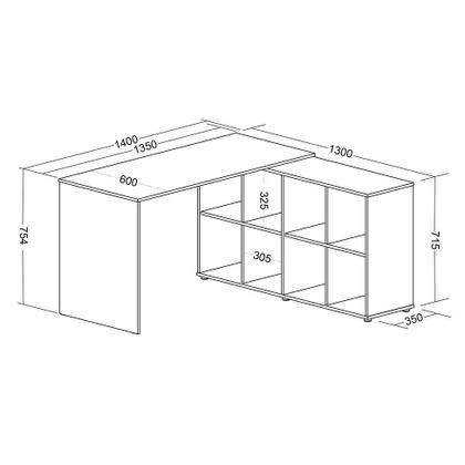 Mesa de Escritório em L Nero Branco - Mobly Imagem de Mesa de Escritório em L Nero Branco
