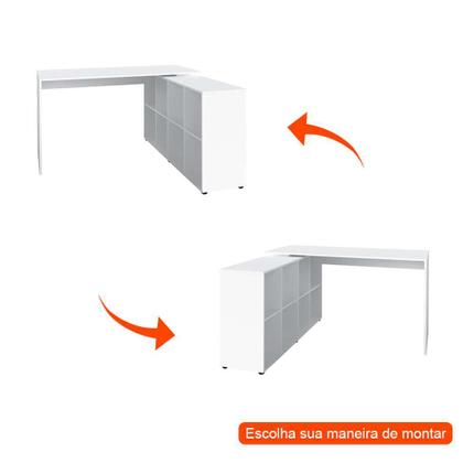Mesa de Escritório em L Nero Branco - Mobly Imagem de Mesa de Escritório em L Nero Branco