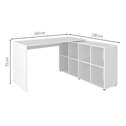 Mesa de Escritório em L Nero Branco - Mobly Imagem de Mesa de Escritório em L Nero Branco