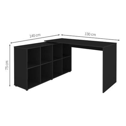 Imagem de Mesa de Escritório em L Nero Preta