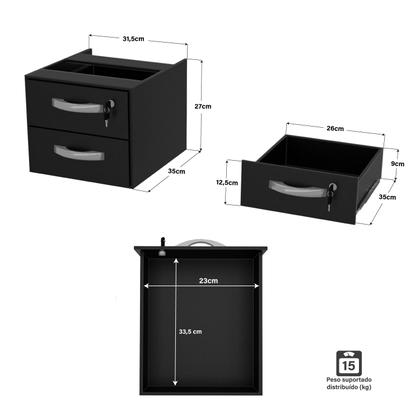 Mesa De Escritório Escrivaninha 1.40x60 Com Gaveteiro - NetMobil ...
