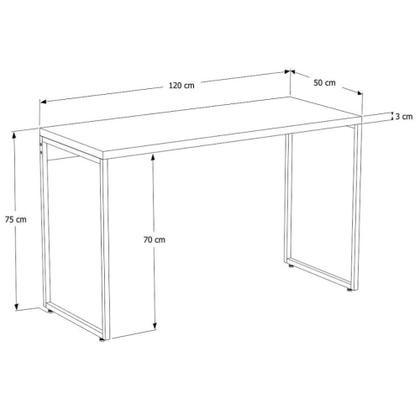 Imagem de Mesa de Escritório Escrivaninha 120cm Dynamica Industrial C08 Carvalho Dark - Mpozenato