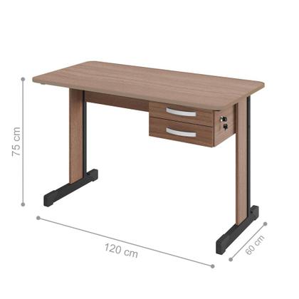 Imagem de Mesa de Escritório Escrivaninha com 2 Gavetas Boston