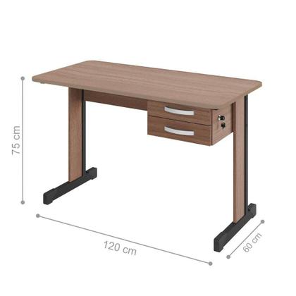 Imagem de Mesa de Escritório Escrivaninha com 2 Gavetas Boston