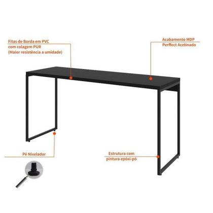 Mesa de Escritório Estelle Preta 150 cm - Mobly Imagem de Mesa de Escritório Estelle Preta 150 cm