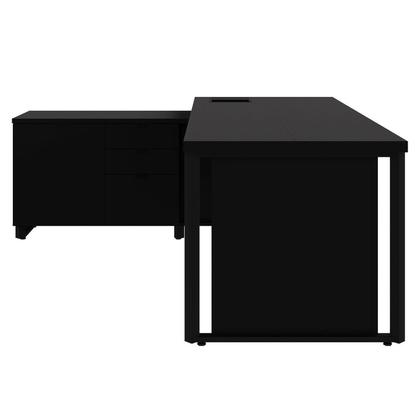 Imagem de Mesa de Escritório Executiva 200cm com Armário Lateral e Caixa de Tomadas Corporate