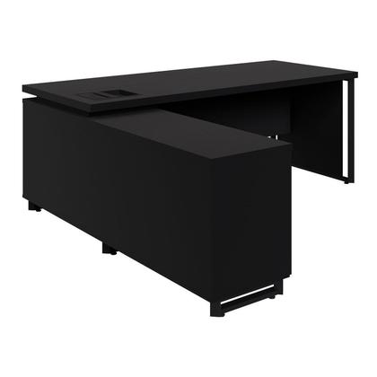 Imagem de Mesa de Escritório Executiva 200cm com Armário Lateral e Caixa de Tomadas Corporate