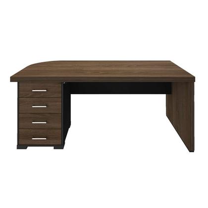 Imagem de Mesa de Escritório Executiva 4 GV Lado Esquerdo Marrom e Preta
