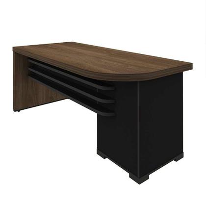 Imagem de Mesa de Escritório Executiva 4 GV Lado Esquerdo Marrom e Preta