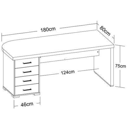Imagem de Mesa de Escritório Executiva 4 GV Lado Esquerdo Marrom e Preta