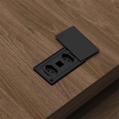 Imagem de Mesa de Escritório Executivo 1 PT Marrom e Preta