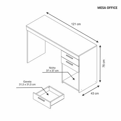 Imagem de Mesa de Escritório Office Notável Móveis
