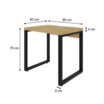 Imagem de Mesa de Escritório Retangular Miguel Vermont e Preta 80 cm