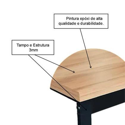 Imagem de Mesa de Escritório Tampo Grosso Resistente Mdf e Ferro 1,20m Canela/preto