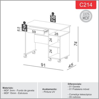 Imagem de Mesa de estudo com 1 gaveta