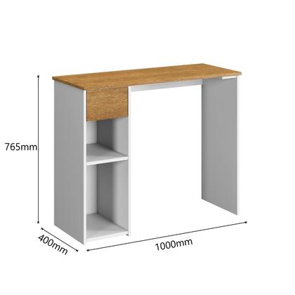 Imagem de Mesa de Estudo Escrivaninha Gamer Jasmim Escrivaninha Com Gaveta  - Branco-Canela